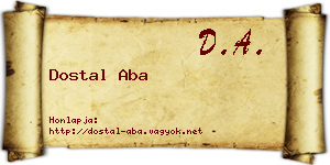 Dostal Aba névjegykártya